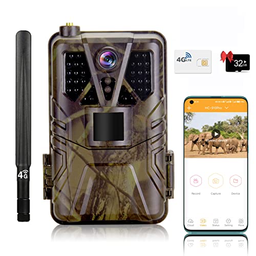 RecorCam 4G/LTE Wildkamera 4K/30FPS 30MP APP Wildkamera...