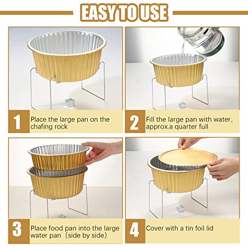 6 Set Disposable Chafing Dishes Buffet Set Chafer Wire Racks Stand Kit Dish Serving Trays Food Warmer Catering Supplies Include Chafer Pans Serving With Utensils And Buffet Stand For Party #TOP3