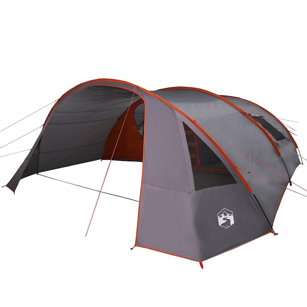 Tienda de campaña familiar grande para 6 personas con puerto eléctrico, gancho luminoso y estructura de poliéster resistente. Tienda impermeable con porche