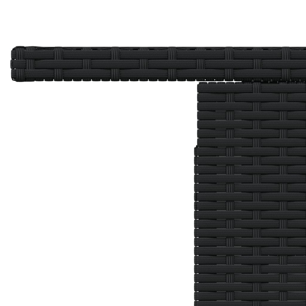 vidaXL Tavolo da Giardino Piano in Vetro Nero 100x55x73 cm Polyrattan