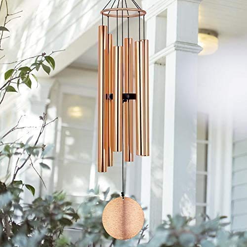 LEIGARF Rose Gold Wind Chimes for Home Positive Energy | Wind Chimes for Balcony Bedroom with Sweet Sound (42 inch Long)