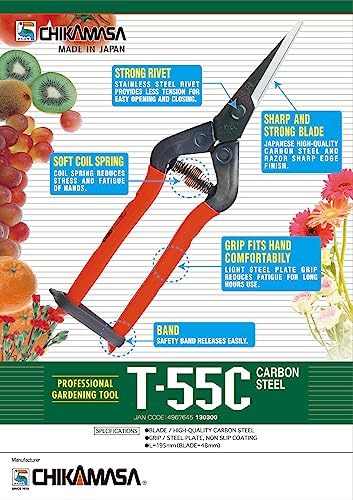Tijeras profesionales para jardinería CHIKAMASA T-55C miniatura 4