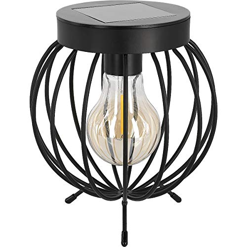 CLAS Ohlson ® north Light Solar Basket Light, Outdoor Lamp Metal with a Retro Style LED Bulb (15 cm)