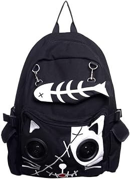 Lost Queen Kitty Speaker Backpack White