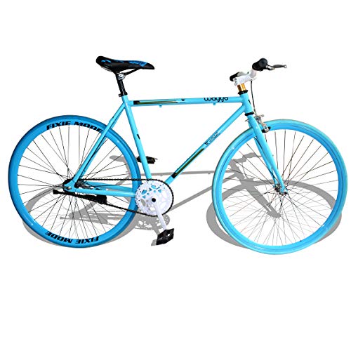 Image of Wayyo Bluoo Warrior - Thin Tyres, Single Speed Fixie Bicycle(Frame Size - 18 inches,Wheel Size - 27 inche,Blue)