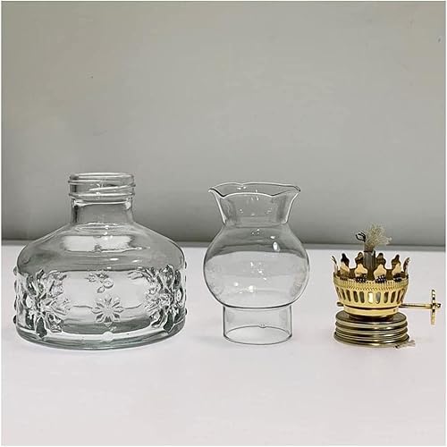 Miniatura 4 de POCHY Lámparas de aceite portátiles para uso en interiores, lámparas de aceite vintage, lámpara de huracán, lámpara de queroseno con mecha, lámpara