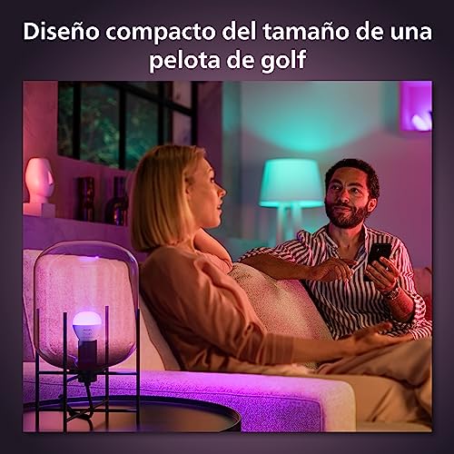 Bombilla LED inteligente esférica E14 Philips Hue con luz de colores y blanca 6