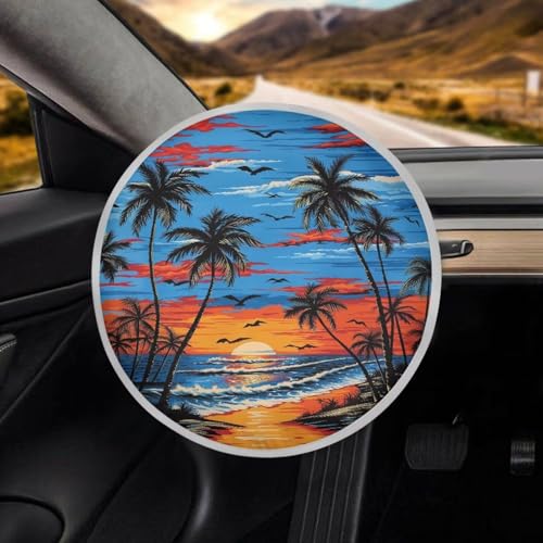 Image of Floral Butterfly Steering Wheel Sunshade Car Interior Sunshade Foldable Car Steering Wheel Sun Shade Cover Accessories Decorations for Sun Heat for Cars Truck SUV