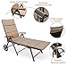 Tangkula Wicker Chaise Folding Back Adjustable Aluminum Rattan Lounger Recliner Chair W/Wheels (Mix Brown)