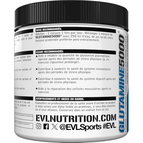 Evlution Nutrition L-Glutamine 5000, 5g Pure L Glutamine Per Serving, Post Workout, Vegan, Gluten-Free, Unflavored Powder (60 Servings) - Image 5