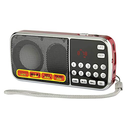 Mfine Portable Mini USB FM Radio Speaker Music Player Micro SD/TF Card For PC iPod Phone (088 Red)