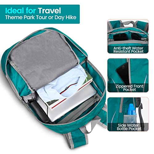 Image of ZOMAKE Ultra Lightweight Packable Backpack 25L, Foldable Hiking Backpacks Water Resistant Small Folding Daypack for Travel(Lake Green)