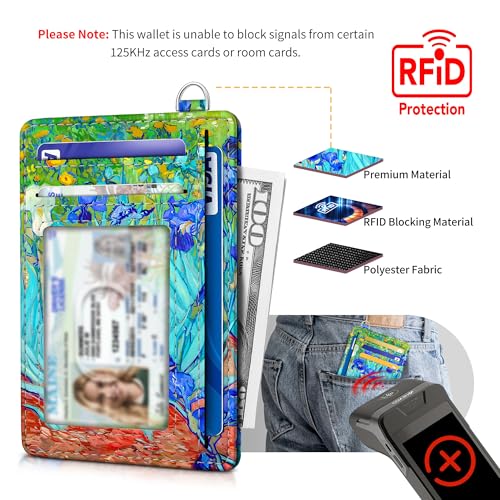 Image of Mayski Slim Wallet, Credit Card Holder for Women, Minimalist Front Pocket RFID Blocking Card Cases, Small Wallet Women Men(Lrises)