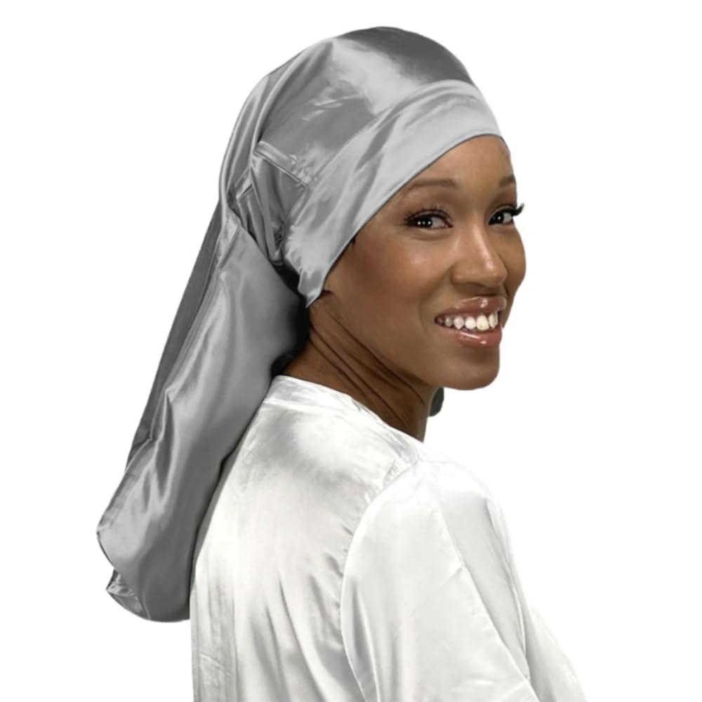 Reversible 100% Real Silk Long Hair Reversible Sleep Bonnet - 22 Momme