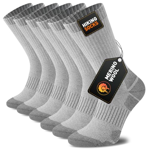 Niorasen Calcetines de Lana Merino para Hombre y Mujer, Termicos Gruesos y Cálidos sin Costuras, para Invierno y Frío Extremo, Ideal para Trekking, Senderismo, Running, Ciclismo, Trabajo, 3 Pares