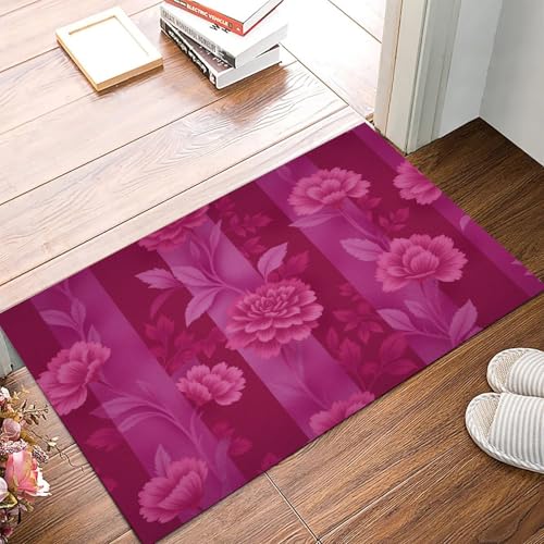 Tapis entrée intérieur 80x120cm lavable rouge pourpre - 3