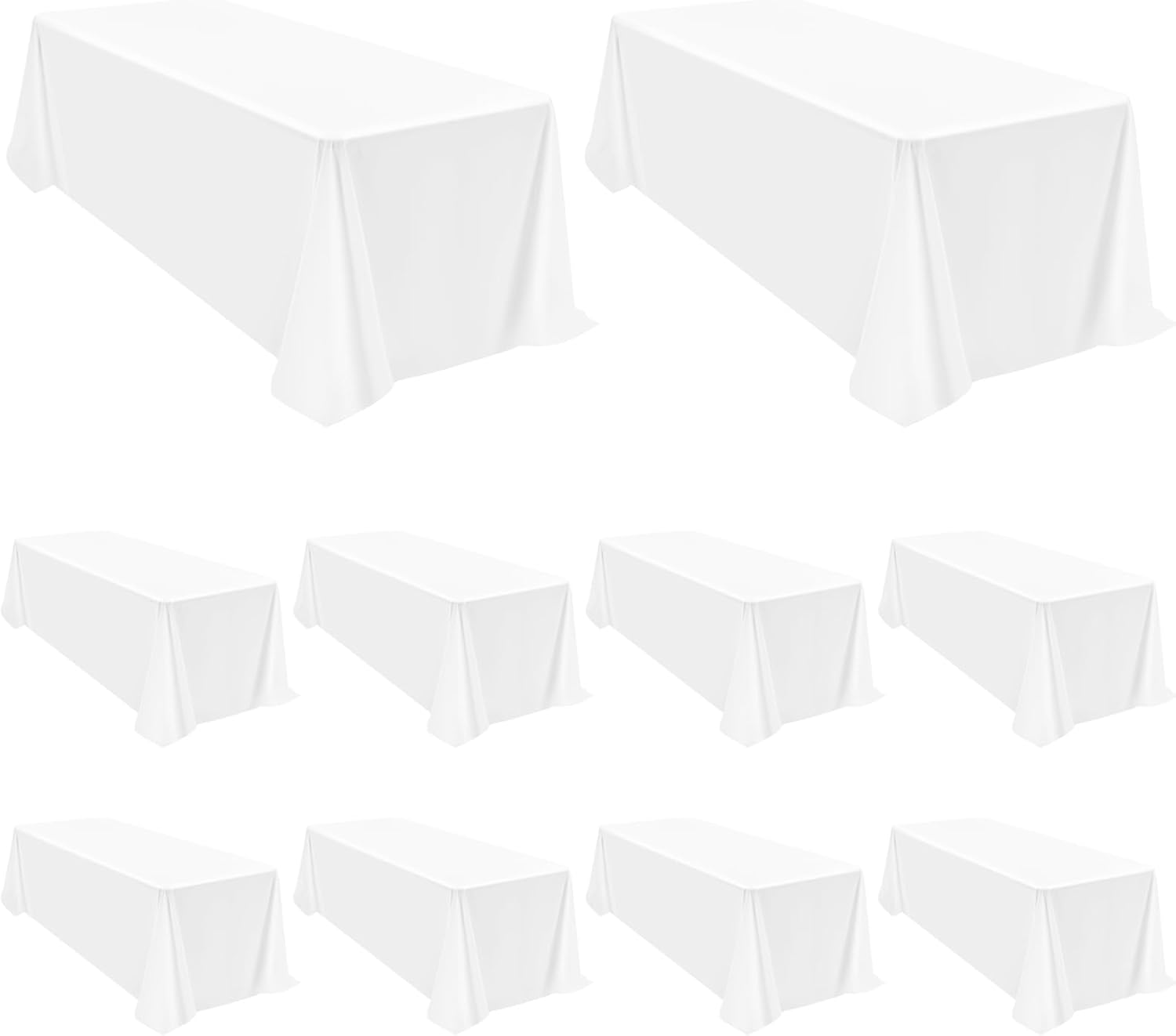 Pesonlook 10Pack White Tablecloths 90 x 156 Inch, Rectangle