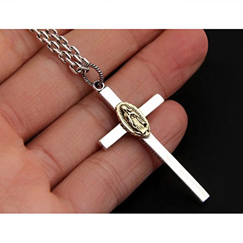 Cadena de plata de ley antialérgica con cruz para niños 6