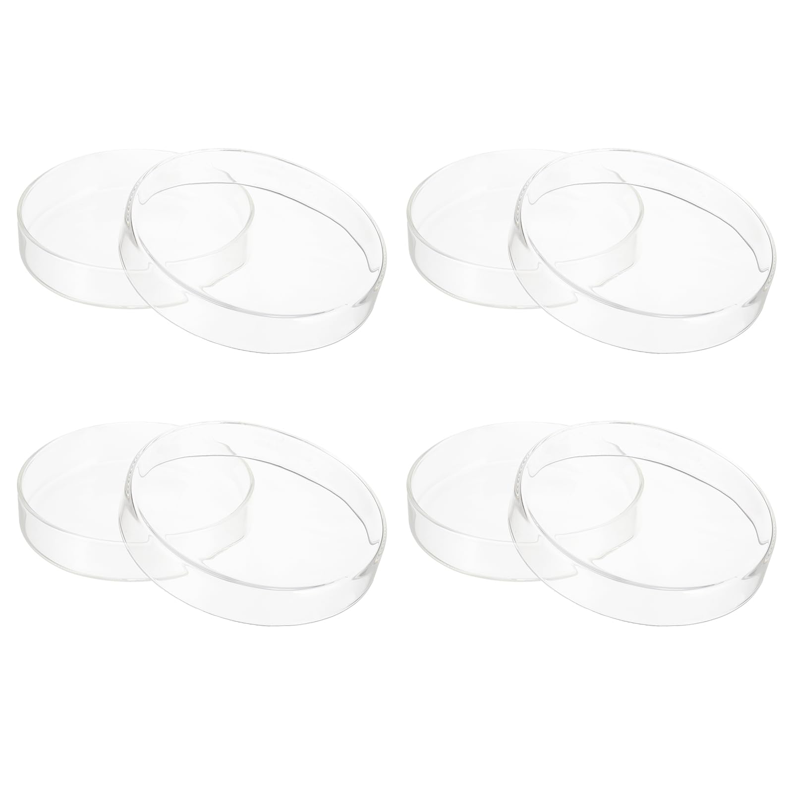 YOKIVE Plato Petri de vidrio de 120 mm con tapas, placas de Petri gruesas