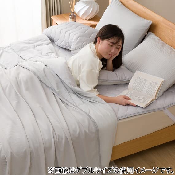 両面使えるひんやりケット3枚　ニトリ　Nクール　グレーブルーリーフ　シングル Amazon.co.jp: ニトリ 両面使える ひんやりケット n-s シングル