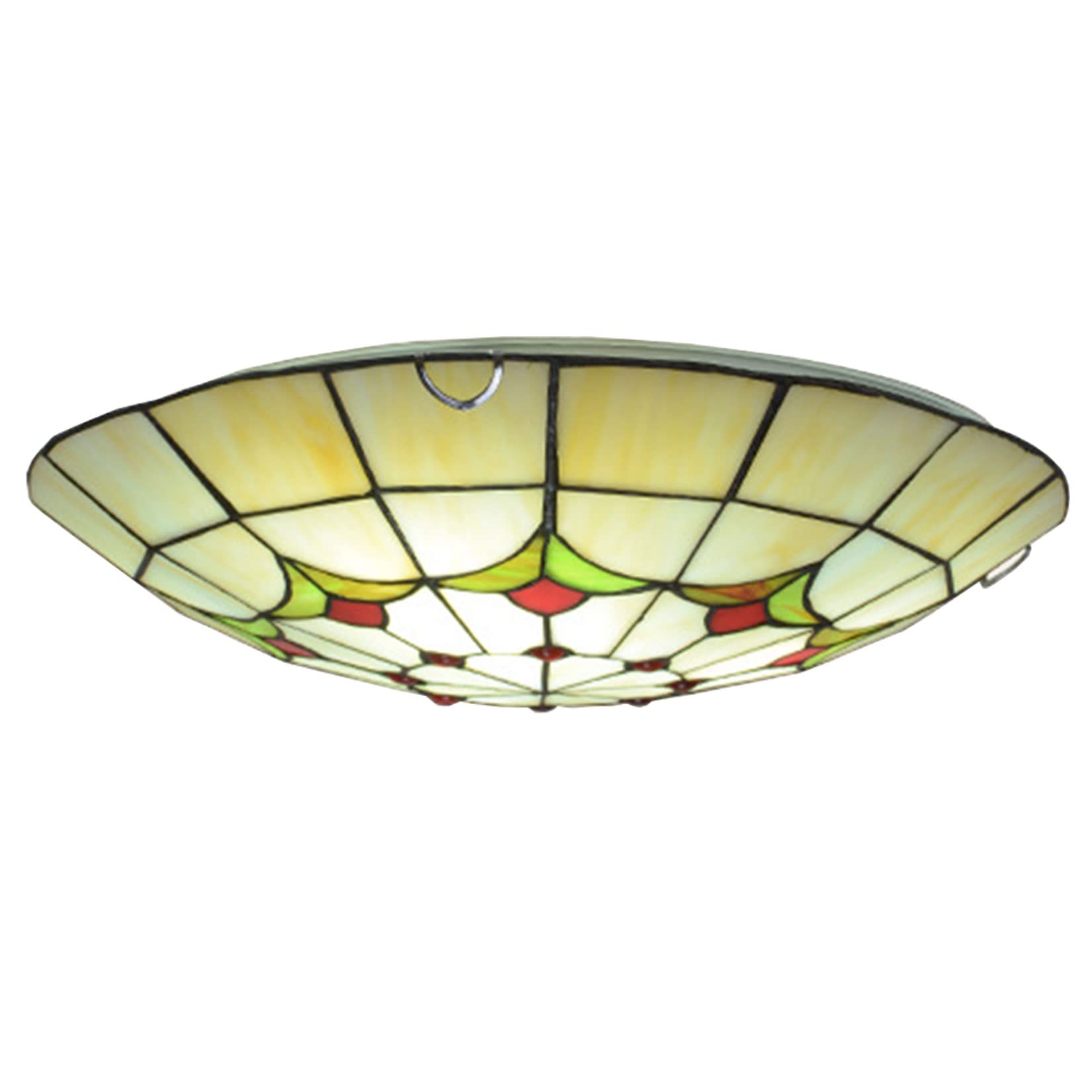 Tiffany Stained Glass Flush Mount Ceiling Light Handcrafted Stained Glass Ceiling Lamp Floral Design Victoria Decorative Chandelie for Dinner Room Living Room Bedroom Corridor,Flowers,12inch