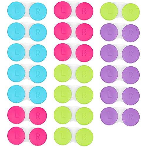 Jinlaili 20 Stück Kontaktlinsenbehälter Set, Bunt Kontaktlinsendose Linsenbehälter, Kontaktlinsen Behälter, Brillenetui Tragbar, Reise Kontaktlinsenetui Set für Zuhause und Reisen, 6 Farbes