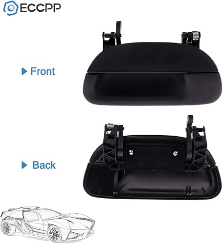 Miniatura 6 de ECCPP Manija de puerta trasera para Ford 1997-2003 con textura negra sin ojo de cerradura
