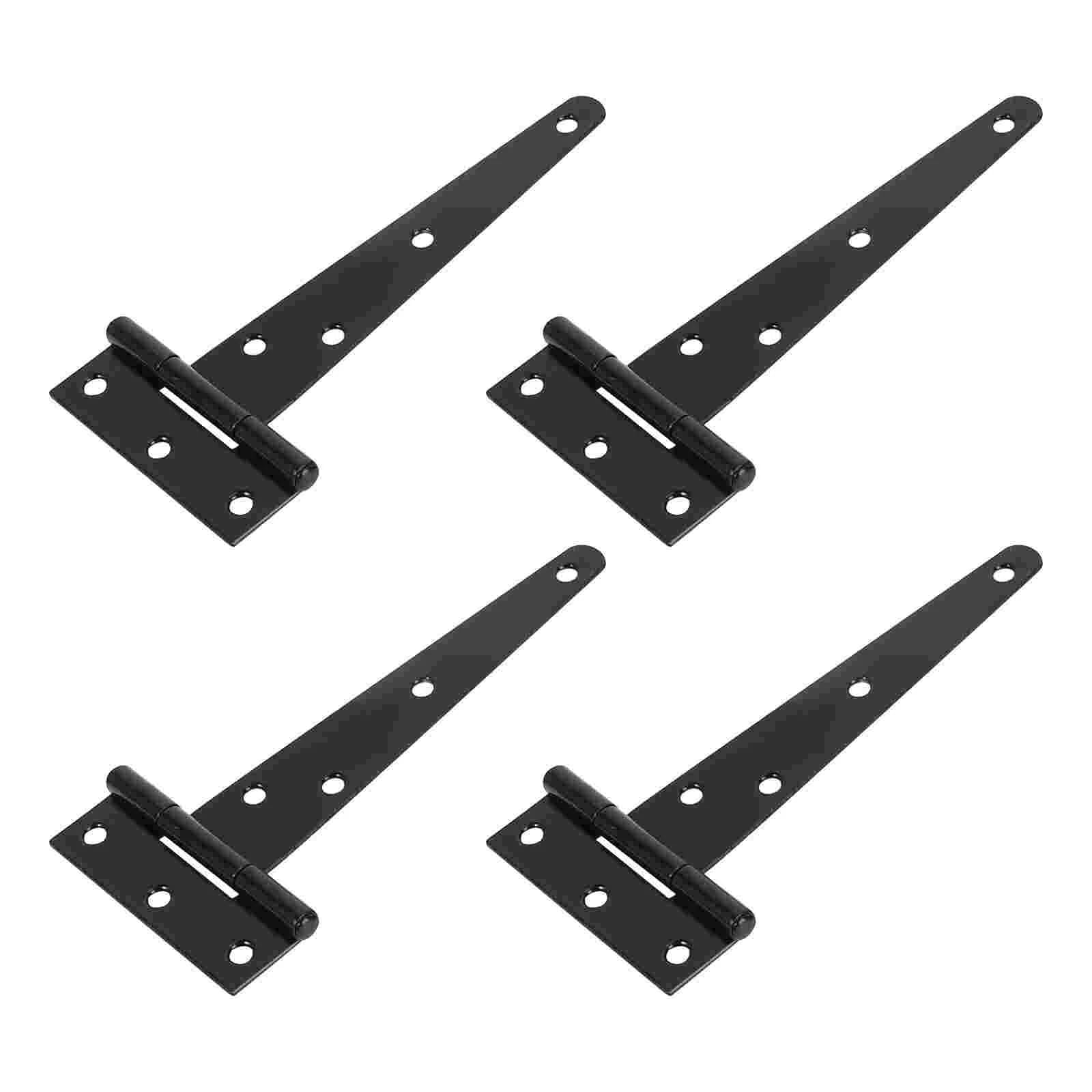 Bisagras en T de 4 Uds., bisagras de Alta Resistencia for Puerta, bisagras for Puerta de cobertizo de Almacenamiento, Puertas de Granero (Negro, 8 Pulgadas)