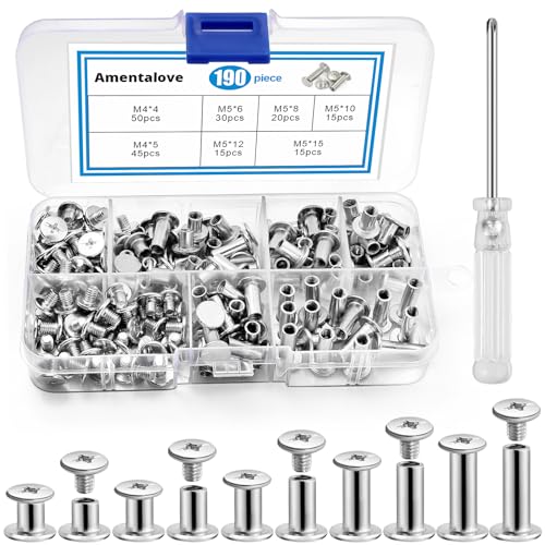 Presa Esagonale Chicago In Acciaio Inox A2 &ndash; Viti A Rilegatura Per Cinture E Artigianato Pelle (M2-M10)