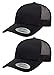 Yupoong Mens Yp Classics Retro Trucker Cap Hat, Black, One Size, 2 Pack