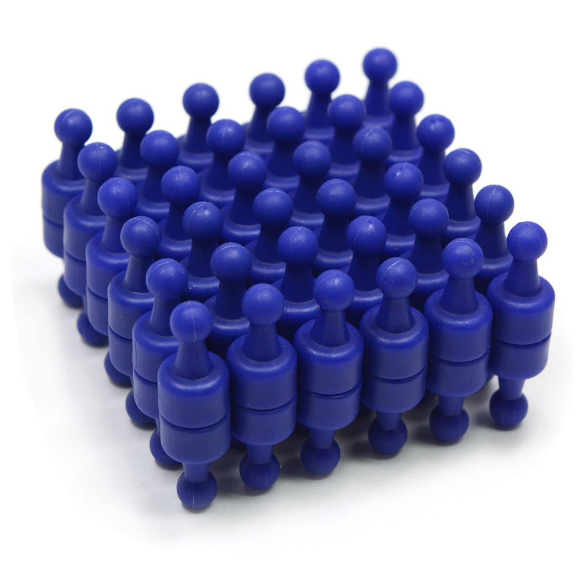 CMS Magnetics - (24-Pack Small NeoPin Blue) Strong Neodymium Magnetic Push Pin for Dry Erase Whiteboards, Bulletins, Calendars, Refrigerator, Office,