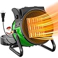 Outdoor Heaters for Patio - Garage Heater 1500W 3 Mode Electric Heater 3s Fast Heating, Overheat Protection Portable Heater for Greenhouse Garage Patio, Outdoor, Green