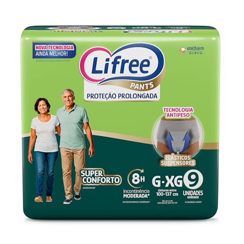 Lifree Fralda Geriátrica Tipo Calça Super Conforto G/XG 9 Unidades