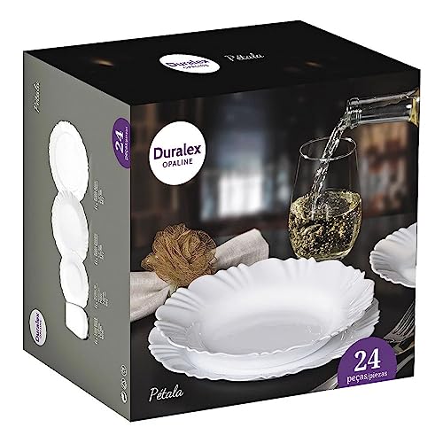 Jogo de Jantar Aparelho de Jantar Duralex Nadir Opaline Pétala 24 peças