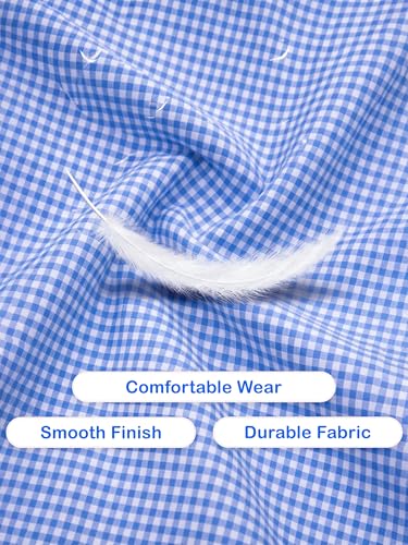 Image of Kidbea Girls Blue Cotton Checked Sleeveless A-Line Dress with White Bow Applique, Soft & Breathable Summer Frock for Toddlers and Kids, Casual & Trendy Outfit
