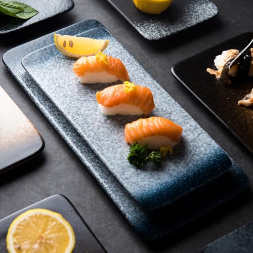 Plato rectangular de cerámica para sushi 10 pulgadas miniatura 3