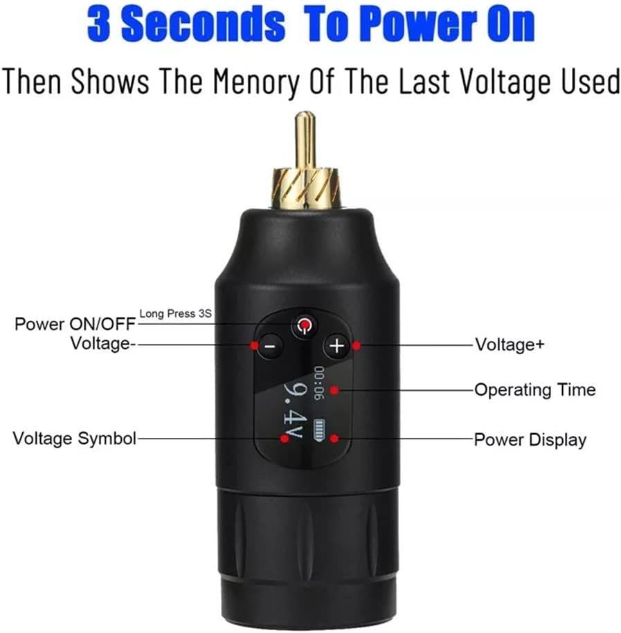Tattoo Machine Set Rechargeable Mini Tattoo Battery Connector Rotary Tattoo Machine with 10pcs Cartridge Needles