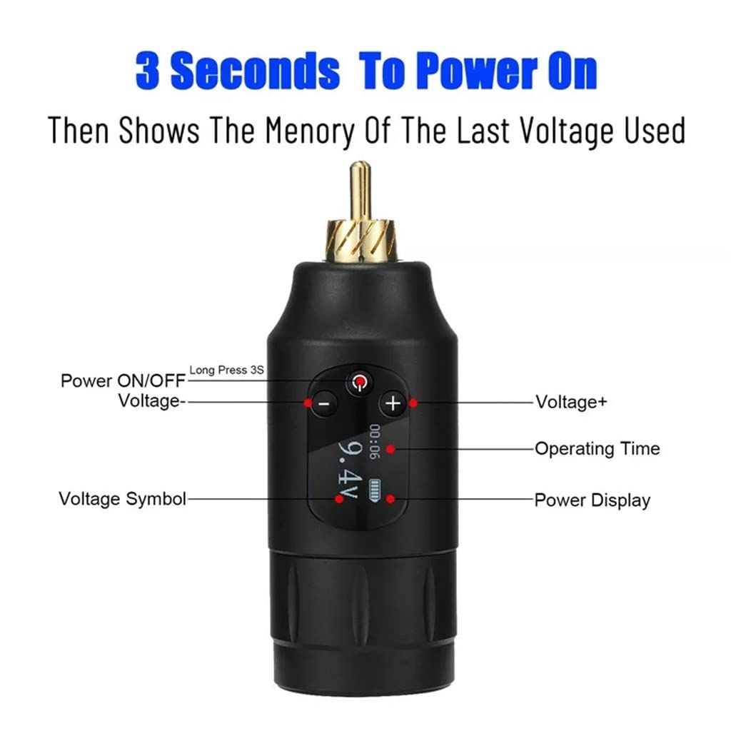 Tattoo Machine Set Rechargeable Mini Tattoo Battery Connector Rotary Tattoo Machine with 10pcs Cartridge Needles