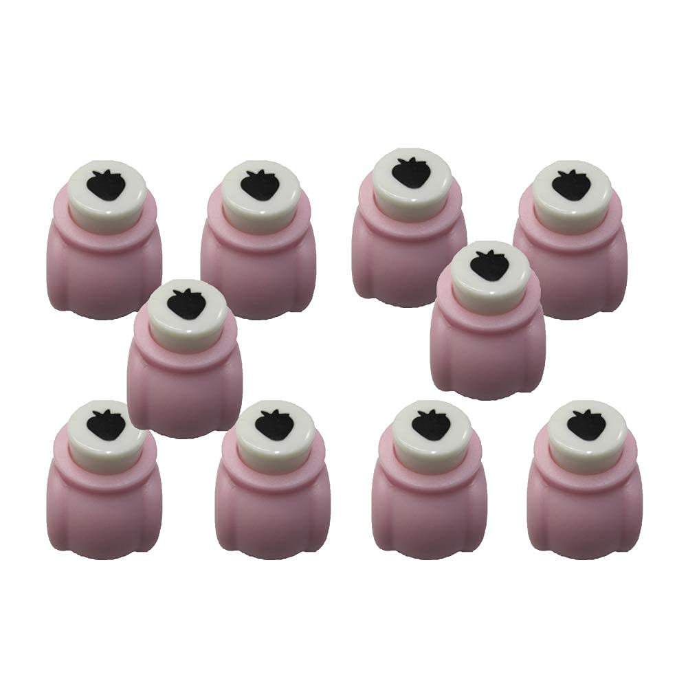 10x Mini Paper Cut Punch Scrapbook Card Craft Cutter Stencil Handheld Making Hole (Strawberries)