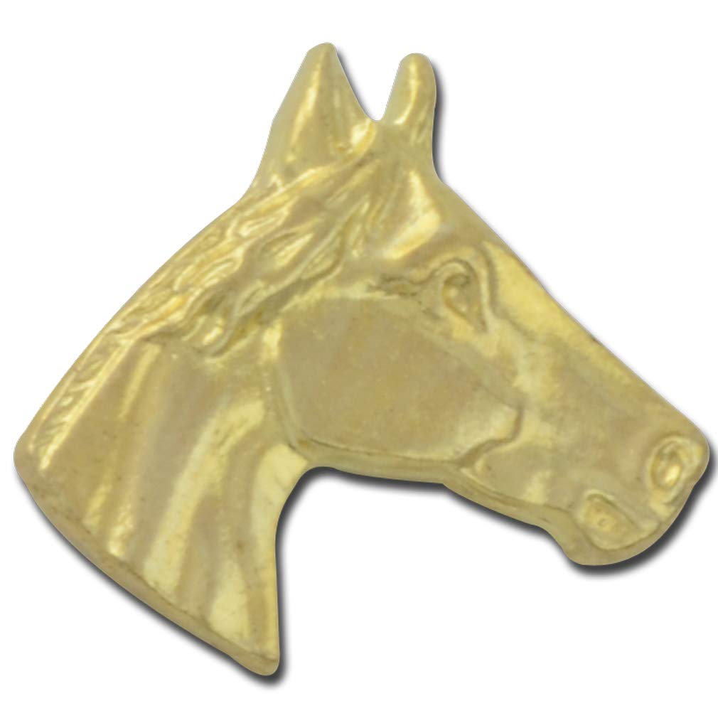 STOCKPINSHorse Head Lapel Pin - Gold Equestrian Pin, Perfect for Cowboy, Jockey, or Animal Lovers, Western Vest, Hat, and Backpack Accessory