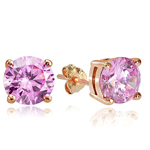 Sterling Silver Cubic Zirconia 4mm Round Stud Earrings