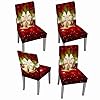 Muuyi christmas chair covers stretch chairs slipcovers washable protector cover seat slipcover for dining room ceremony hotel chrismasbell 4pack  urban country home decor