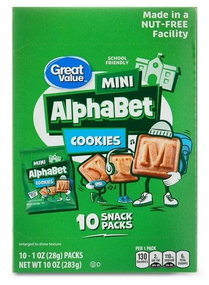 Mini Alphabet Cookies - Nut Free School Friendly 12 Pack