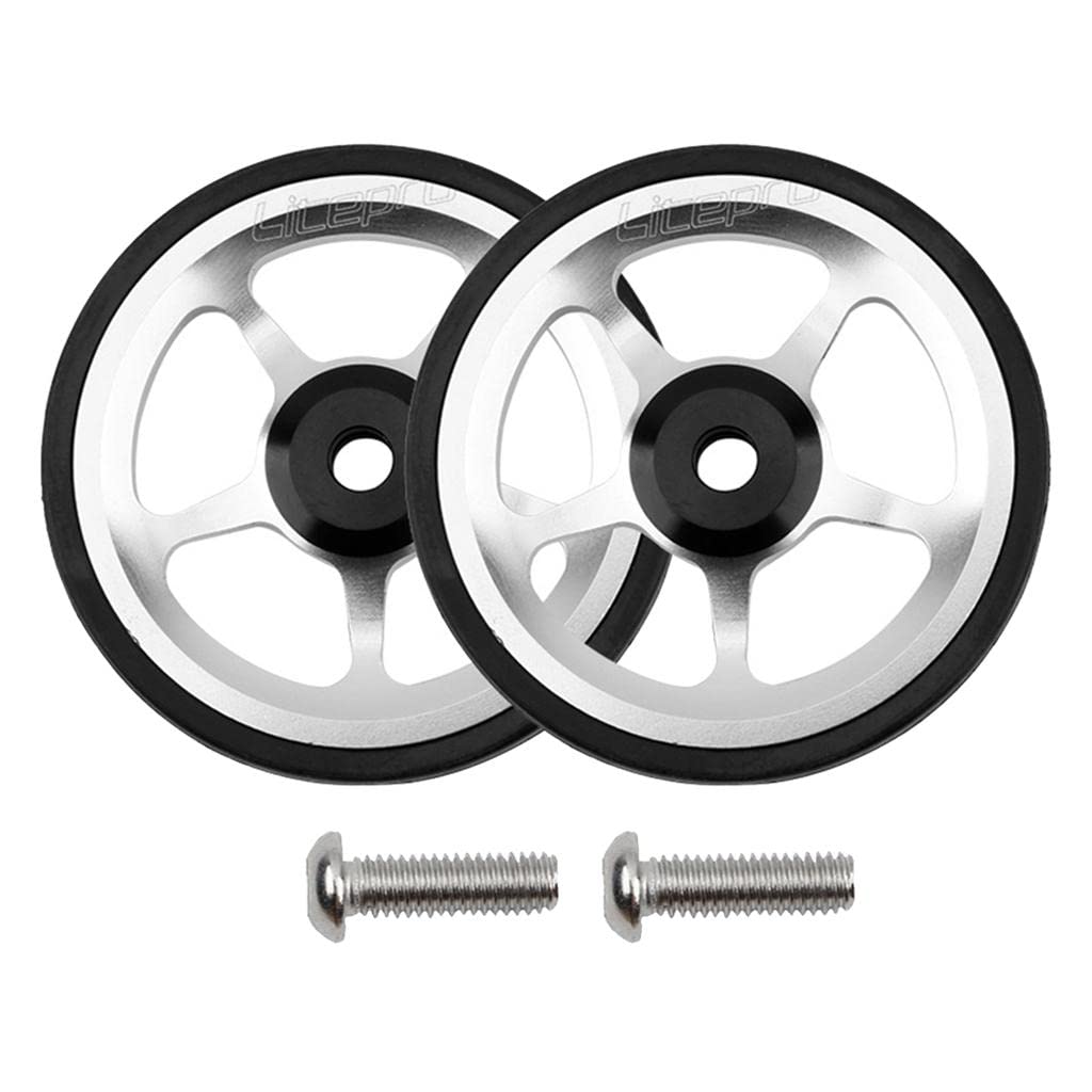 Calandis Lightweight CNC Aluminum Alloy Easy Wheels for Brompton Folding Bikes Silver