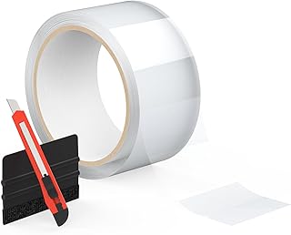 5cm x 9m Lackschutzfolie Transparent Glänzend Autotürschwelle Schutzfolie Selbstklebend Kratzschutz& UV-Schutz DIY Kratzschutzfolie Set mit Werkzeug für Auto, Motorrad & Fahrrad (5cm x 9m)