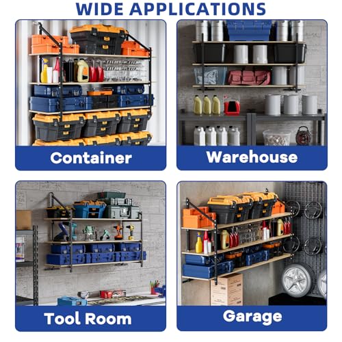 Noliven 2 PCS Shipping Container Shelving, 57.8” x 22” Hanging Cargo Shelving, Loads Capacity 800 Lbs Carbon Steel Universal Storage Racks, for Trailers, Garages, and Storage Containers by Noliven - Image 7