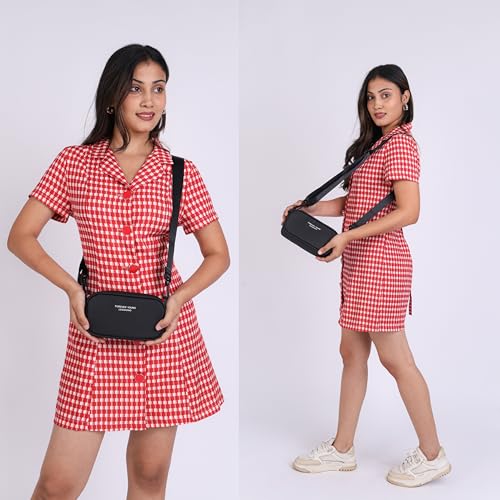 Image of TS WITH TECHSUN Small Crossbody Bag for Women | PU Leather Sling Bag with Adjustable Strap | Women's Handbags | Mini Purse for Women | Travel Crossbody Pouch For Keys, Makeup Etc.