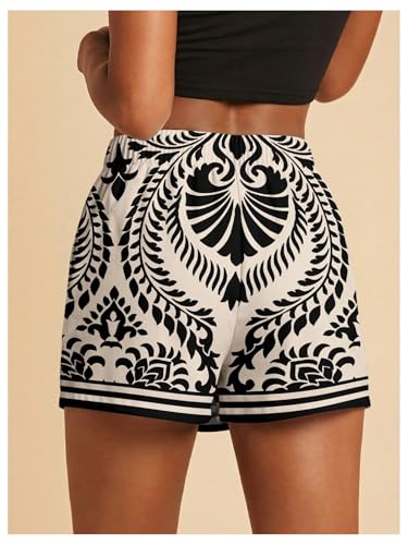 Image of SweatyRocks Women's Boho Mini Skirts Floral Shorts Tie Side Wrap Skorts