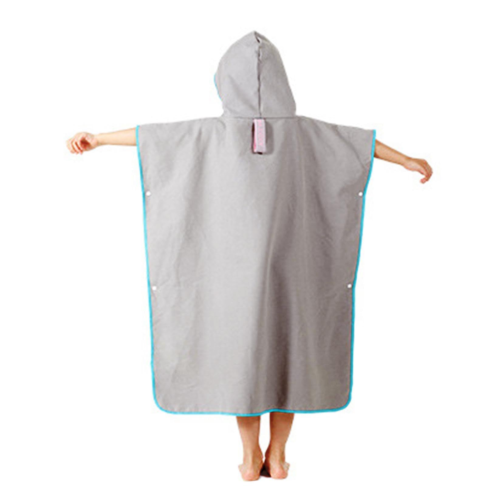 Poncho de Surf Robe de Rechange Serviette à Capuche Peignoir de Natation Protection Contre Le Vent et Le Sable Adapté pour Les Enfants à La Plage et P, Gris