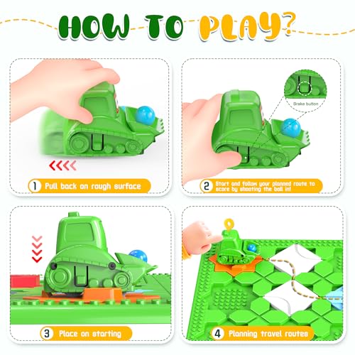 STEM Logic Road Builder Toys: Board Games Toys for 5 Year Old Kids Montessori Brain Teaser Puzzles Educational Learning Activities Toy for Kid Ages 3 4 6-8 12 Boys Girls Gifts (Green, 50PCS) by fygurso - Image 4